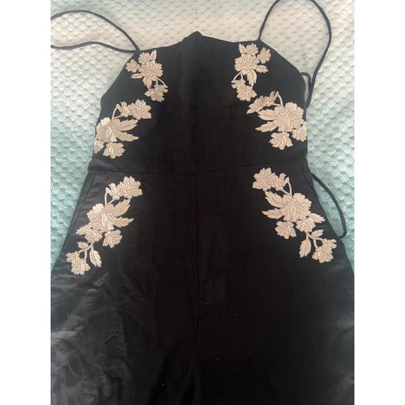 Zimmermann Black Jumpsuit with Cream Floral Accents - Picture 2 of 8